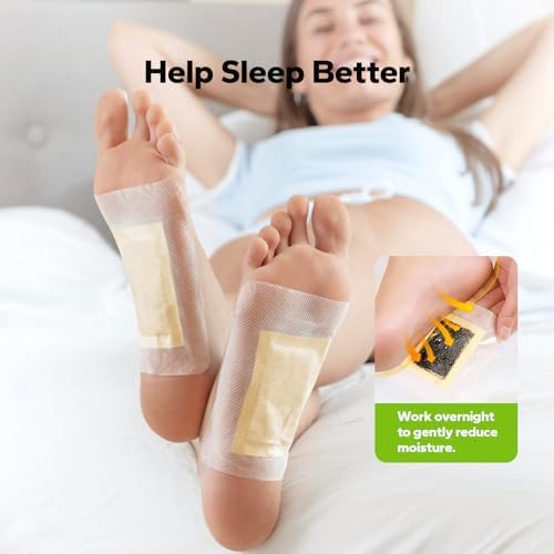 Komoko Deep Cleansing Foot Pads (30 Pcs), Herbal Foot Pads with Ginger Powder, Bamboo Charcoal, Mugwort, Organic Patches for Relaxation, Refreshment, and Daily Feet Care, Great for Travel or Home