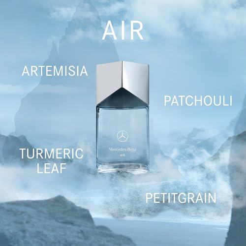 Mercedes Benz Air Eau de Parfum - Long Lasting Cologne for Men - Tonka Bean, Lavender, Patchouli Cologne - Travel Size Perfume for Men - 3.4 oz EDP