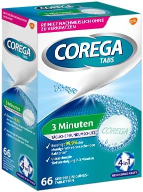Corega Rapid Denture/Third Teeth Cleaning Sticks, 1x66 Teething Cleaning Tablets - Cleaning in 3 Minutes