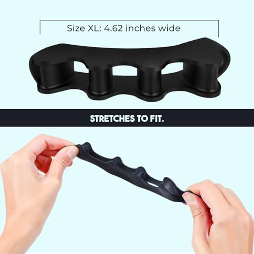 Size XL Toe Separators - Over 50% Thicker & More Durable - Dr. Recommended - Loved by Those with Bunions or Plantar Fasciitis - Toe Spacers for Athletic Mobility (Extra Large)