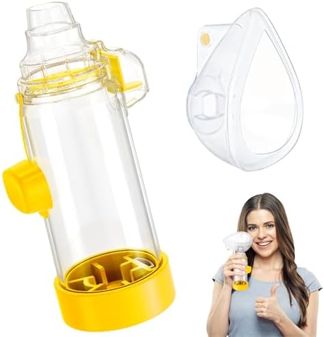 Soft Silicone Inhaler Spacers for Adults and Kids - Fun and Colorful Nessi OTC Spacer (Adult-Yellow)