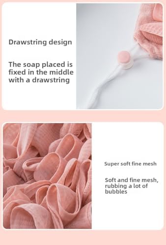 Soft Washable Towel Loofah 2 in 1 Loofah Sponge Washcloth for Exfoliating for Bath Wash Face Loofah Combo (Khaki)