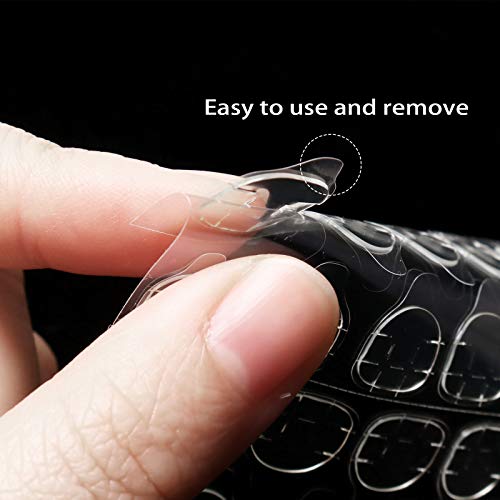 Allstarry 2400pcs (100 Sheets) Adhesive Tabs Ultrathin Waterproof Breathable Double-Sided Jelly Nail Sticker Super Sticky False Nail Glue Sticker Transparent Flexible for Manicure