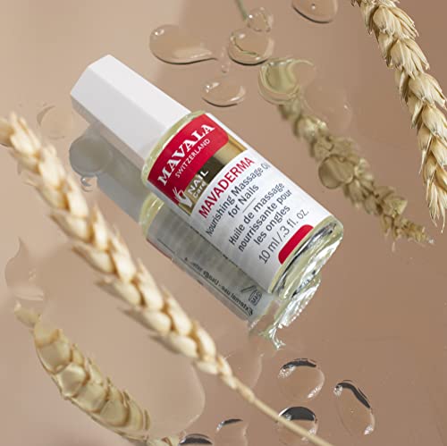 Mavala Mavaderma Nourishing Massage Oil for Nails, Nail Care, Nail Hardener, Cuticle Oil Nail Growth, Moisturizing & Healing Treatment for Cracked Nails & Rigid Cuticles (0.3 Ounce)