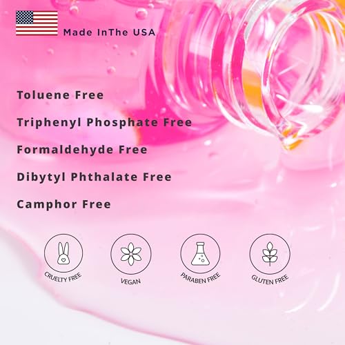 Perfect Formula Ruby Pink Gel Coat - Nail Strengthener, Keratin Nail Treatment, Gemstone Pink Gel Nail Polish - Nail Strengthener for Damaged Nails - Made In The USA .60 fl oz.