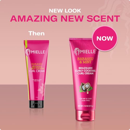 Mielle Organics Babassu & Mint Brazilian Curly Cocktail Curl Cream (7.5 Fl Oz)