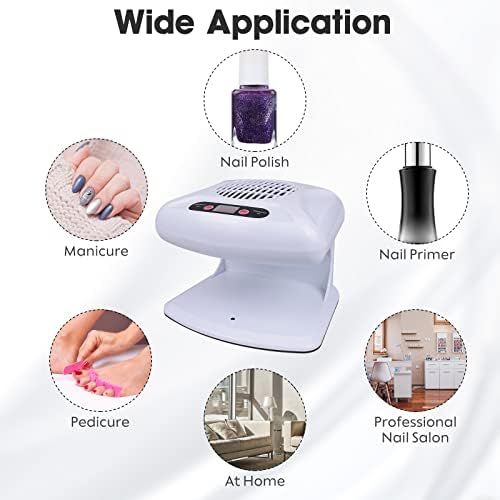 Gegong Air Nail Dryer with Automatic Sensor, 300W Timing Fan Blow for Both Hands and Feet, Warm & Cool Wind Blower Regular Polish, Home Salon Use No Harmful (Light Blue)