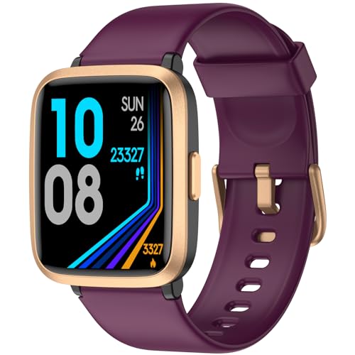 Fitness Tracker Watch with Heart Rate Monitor, Large Screen Activity Tracker with Pedometer, Sleep Monitor, Calories & Step Counter, 5ATM Waterproof Smart Watch for Women Men Fitness Watch for Sports