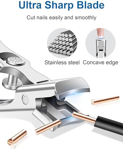 Nail Clippers for Seniors Thick Nails - Sharp Heavy Duty Large Wide Jaw Fingernail and Toenail Clippers with Catcher, for Adults, Men & Women (Silver)