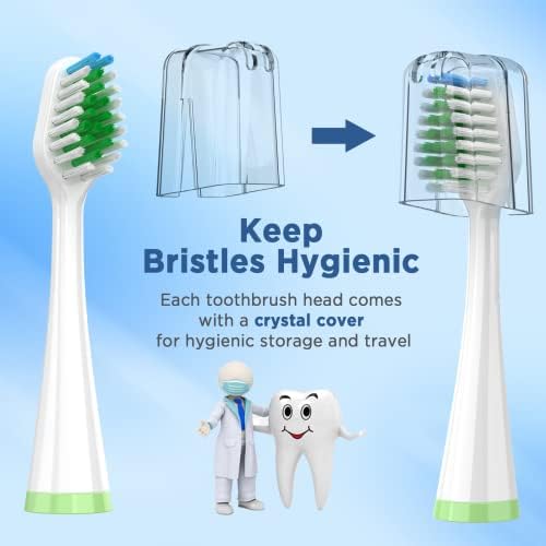 Replacement Toothbrush Heads for AquaSonic Duo Series, 5 White & 5 Black Brush Heads with Covers