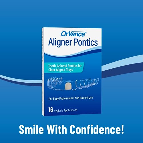 Aligner Pontics - Original (Medium) Shade (16 Count) | Temporary Tooth Replacement for Invisalign, Aligner Trays and Clear Retainers During Orthodontic Treatment