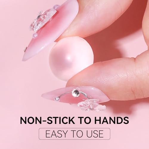 Makartt Solid Gel Builder: 4-in-1 2pcs Clear & White 3D Nail Gel Non-sticky for Extension 3D Sculpting Nail, UV Glue for Acrylic Tips, Rhinestones & Sculpture Hard Gels for Nails UV/LED Lamp Required