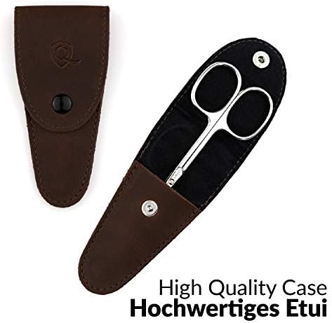 Solingen Curved Cuticle Scissors – Precision German Steel for Manicure & Pedicure, Eyebrow & Eyelash Grooming, Extra Sharp with Premium Storage Case