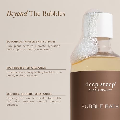Deep Steep Bubble Bath, Grapefruit Bergamot, 17 oz (Pack of 2)– Soothing Soak with Shea Butter, Argan Oil, Aloe Vera & Coconut Oil – Vegan, Sulfate-Free, PH-Balanced Clean Beauty