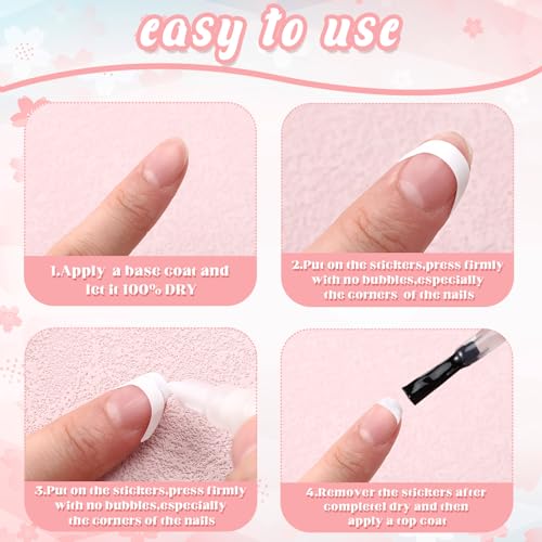 French Manicure Kit Include 2 Pcs French Manicure Pen 0.12 Ounce White Tip Pen 111 Count Tip Nail Stickers Strips Tool for Women DIY Pedicure Nails Kit