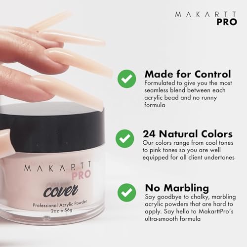 Acrylic Powder - 56g/2oz Nail Cover for Extension, Perfect for Professional Private Nail Technicians - Color: Rose Petal