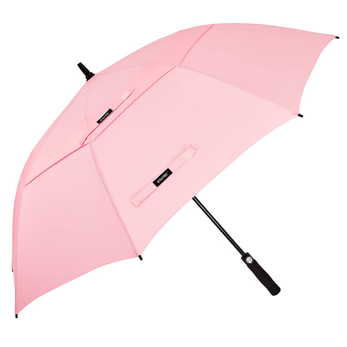 G4Free 54 Inch Automatic Open Golf Umbrella Extra Large Oversize Double Canopy Vented Windproof Waterproof Stick Umbrellas (Light Pink)