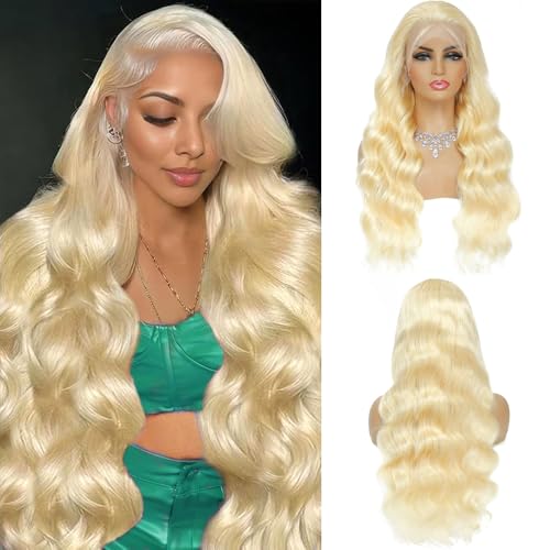 613 13x6 Lace Front Wig Human Hair 210 Density Blonde Wig Human Hair 30 Inch Body Wave Lace Front Wigs Human Hair Pre Plucked 613 HD Lace Frontal Wigs 613 Wig