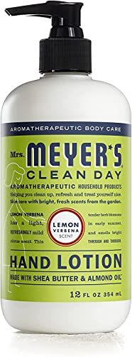 MRS. MEYER'S CLEAN DAY Hand Lotion for Dry Hands, Non-Greasy Moisturizer Made with Essential Oils, Lemon Verbena 12 Fl Oz (Pack of 3)
