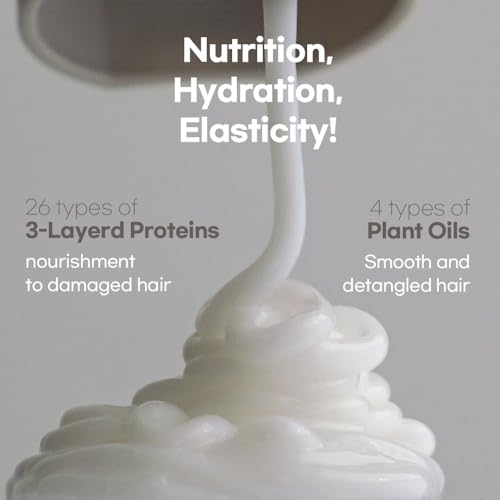 Korean Keratin Leave-in Conditioner Treatment, 4.05 Fl Oz, Keratin Pro Booster with 10,000ppm Protein, for Frizzy Dry Damaged Hair