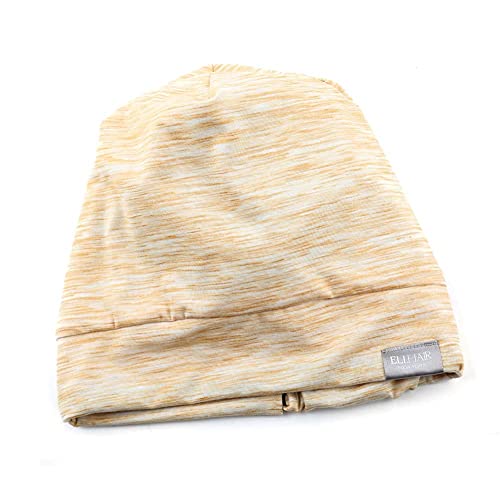 Kids Beanie Sleep Hats Bonnet for Night Sleeping Cap Silky Lined Satin Bonnet with Adjustable Elastic Band for Teens Toddler Child Natural Curly Frizzy Hair Cover(Sand Yellow)