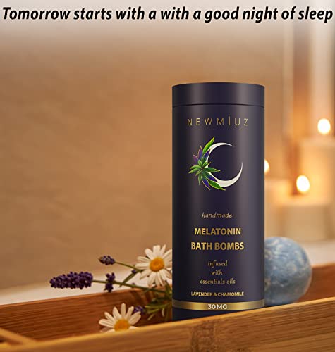 Sleep Well Bubble Bath Bombs Melatonin Infused Lavender Chamomile Essential Oils Luxurious Bath for Dry Skin Perfect Self Care Gifts for Women and Men