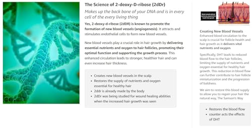 Samson's Hair Regrowth Serum (Deoxyribose (2dDr) 1% formula) (30mL)