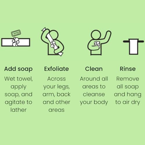 Full Body Scrubbing Shower Towel, Rich Lather Nylon Towel for All Skin Types, Easy Rinse and Clean, Exfoliate Dead Skin and Cleanse Impurities, Japanese Exfoliating Washcloth