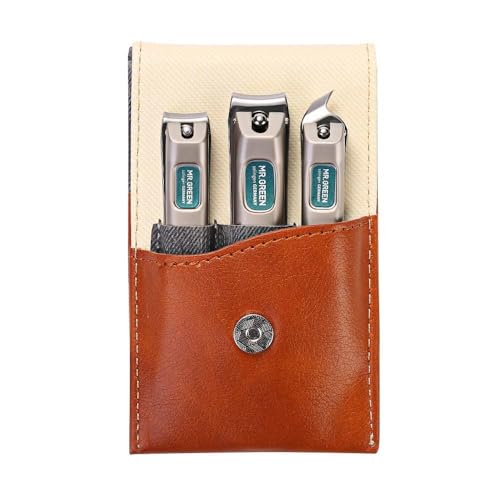 MR.GREEN 3 pcs Nail Clippers Set Stainless Steel Nail Clippers & Slant EDG Toenail Clipper Cutter for Men and Women