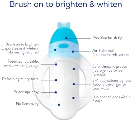 GLO Science Teeth Whitening Gel – 6% Hydrogen Peroxide – Clinically Proven, Fast & Safe for Sensitive Teeth – Includes 10 Gel Vials & 1 Lip Care