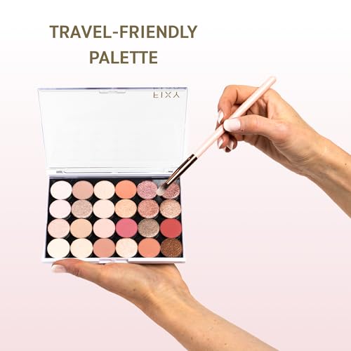 FIXY Magnetic Makeup Palette | Empty Refillable Organizer (5.7x4.3) with 20 Bonus 21mm Metal Pans - Travel Friendly for Eyeshadow, Blush, Foundation - Declutter & Organize