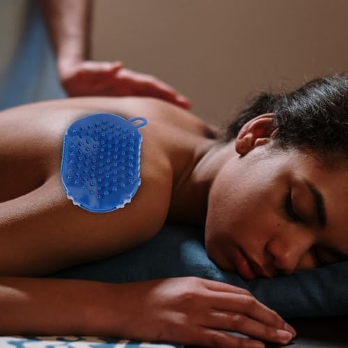 PartyKindom Body Massage Tools Roller, Gua Sha Fascia Muscle Release, 360° Rotatable Massage Roller, for Face, Neck, Back, Abdomen, Legs & Full Body, Medium, Blue