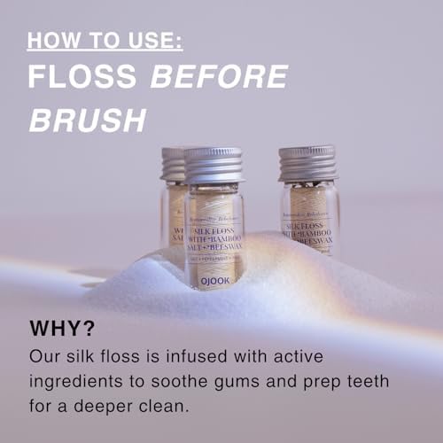 Bamboo Salt Silk Floss with Beeswax - 1 Spool (33yd) | Pine Flavor, All Natural, Plastic Free & Refillable, Hydroxyapatite Infused, Bouncy Italian Silk, PFAS Free