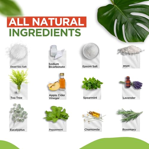 DAILY REMEDY EXTRA STRENGTH Tea Tree Oil Foot Soak w/ Epsom Salt Made in USA Toenails，Athlete's Foot，Itchy Feet，Stubborn Smelly Foot Odor，Pedicure Calluses & Soothes Sore Tired Achy Feet 16 oz，Black