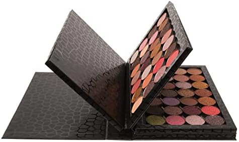 Allwon 4-Layer Book Shaped Magnetic Palette Large Empty Makeup Palette Storage Box for Eyeshadow Lipstick Blush Powder (Black)