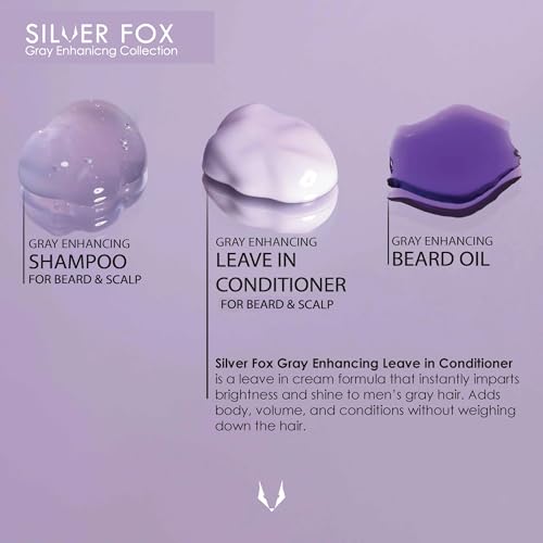 Godefroy Silver Fox Gray Enhancing Beard Brightener For All Hair Types, Leave-In Conditioner Moisturizing Treatment for Gray & Silver Hair Non-Greasy Lightweight for Men’s Beard & Scalp 3 OZ