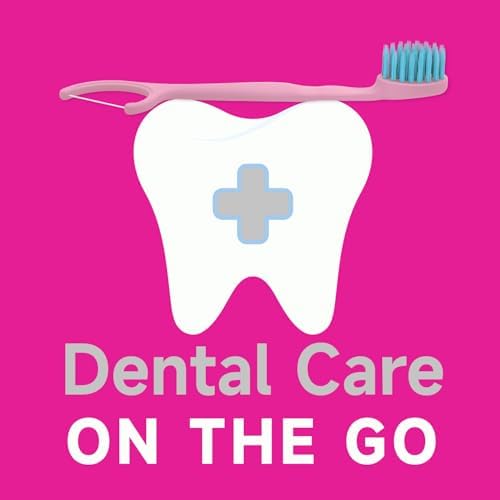 Dr. Emma Mini Brush Disposable Toothbrushes with Floss, Travel Mint Toothbrush for On-The-Go Use, 24 Packs Individually Wrapped Small Portable Toothbrush, Pink