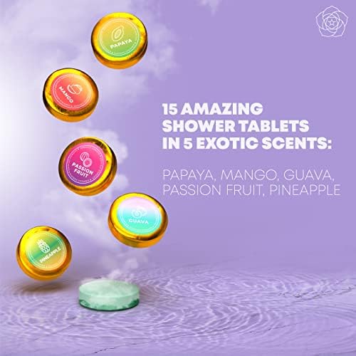 Aromatherapy Shower Steamers 15-Pack - Exotic Fruity Scents, Relaxing Spa Experience, Ideal Gift for Women & Men