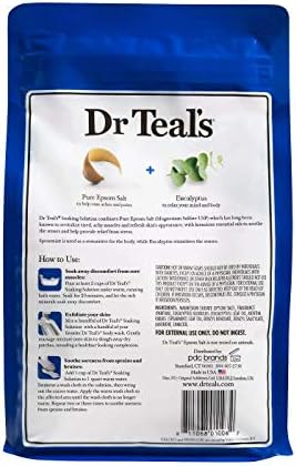 Dr Teal's Epsom Salt Bath Combo Pack (6 lbs Total), Relax & Relief with Eucalyptus & Spearmint, and Pre and Post Workout with Magnesium Sulfate and Menthol