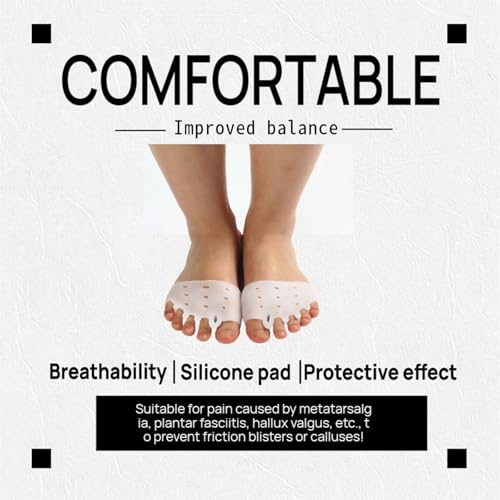 Metatarsal Pads & Toe Spacers (2 Pairs) – Ball of Foot Cushions for Women – Bunion Corrector, Metatarsalgia Relief, Neuroma Support – Soft Breathable Toe Straightener for Morton’s Toe & Foot Pain
