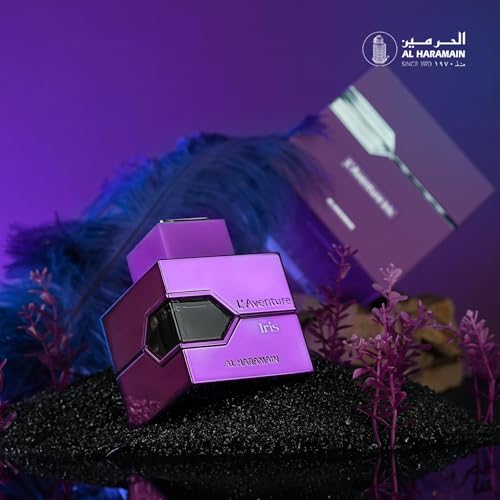 Al Haramain LAventure Iris for Unisex - Arabian Perfume for Women and Men - Oriental Floral Long Lasting Fragrance - Arabic Perfume - Extrait De Parfum Spray - 3.38 oz