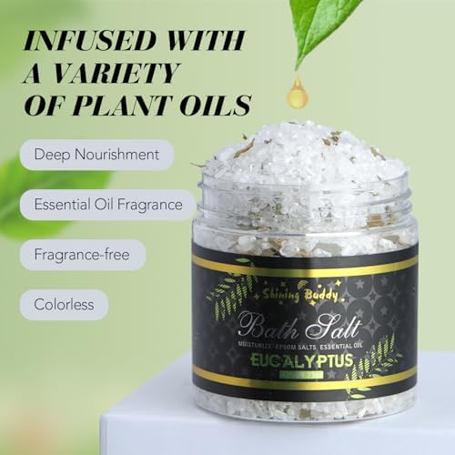 Epsom Bath Salts for Soaking Lavender, Eucalyptus & Rose Bath Salts for Women Relaxing,6pc Self Care Gift Set with Chamomile & Mint Spa Grade Muscle Relief,Natural Essential Oils,Sensitive Skin Safe