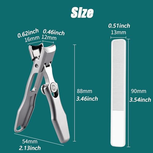 Portable Ultra Sharp Nail Clippers, Shirem Nail Clipper, Cumuul Toenail Clippers for Seniors Thick Toenails, Cumuul Nail Clipper, Ultra Sharp Nail Clippers, German Nail Clippers (SilverA+B)