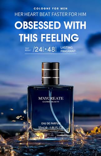 Men's Perfume, 55ml 1.86 fl oz, Blue Glass Bottle Eau de Parfum