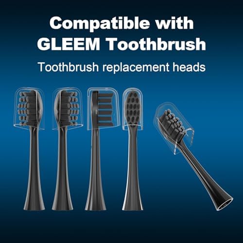 Replacement Toothbrush Heads 10 Pack Compatible with Gleem Electric Toothbrush, 5Black+ 5White