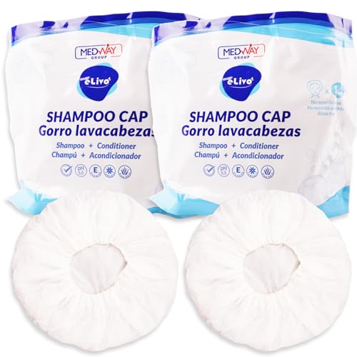 MedVance No Rinse Shampoo Cap | Rinse Free Shower Cap that Shampoos & Conditions | PH Balanced & Hypoallergenic Waterless Hair Wash | 2 Pack