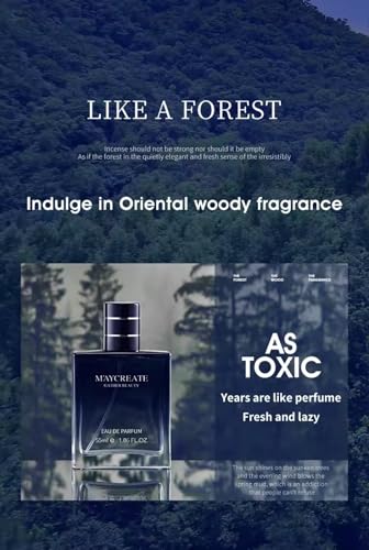 Men's Perfume, 55ml 1.86 fl oz, Blue Glass Bottle Eau de Parfum