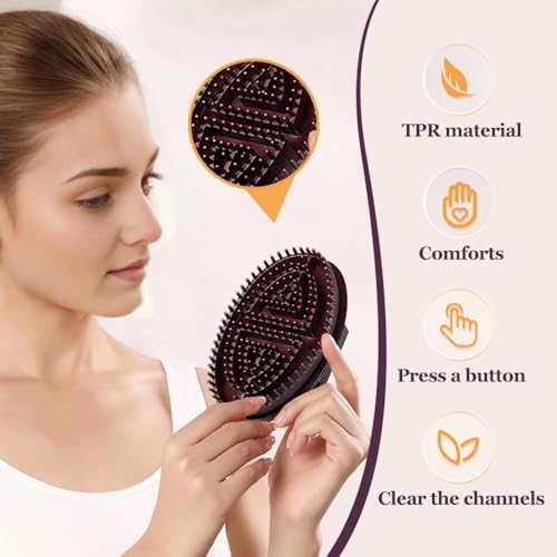 Upgrade Meridian Brush Massage Body, 2025 New Full Body Relaxation Handheld Massage Comb Meridian Brush, Portable Beauty Salon Professional Custom Meridian Comb (Purple)
