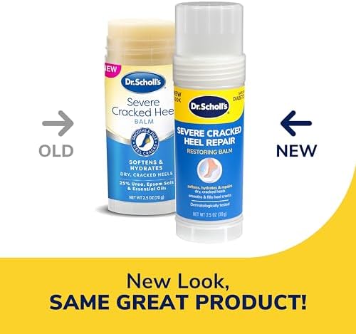Dr. Scholl's Severe Cracked Heel Repair Restoring Balm 2.5oz, with 25% Urea for Dry, Cracked Feet, Heals and Moisturizes for Healthy Feet, Epsom Salt Soothes, Safe for Diabetics, 3-pack