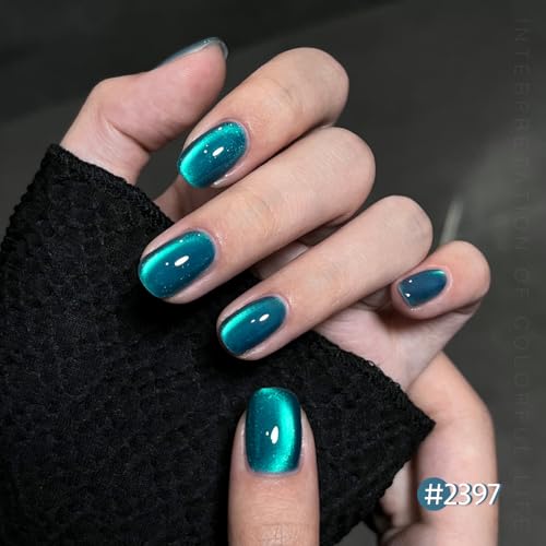 GAOY Glitter Cat Eye Gel Nail Polish Set with Magnet Colorful Galaxy for Holographic Cat Eye, Salon Gel Manicure and Nail Art DIY at Home